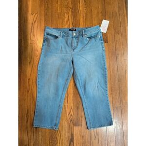 NWOT Seven 7 Womens Mid Rise Skinny Jean Cropped Size 16 Light Wash Stretch